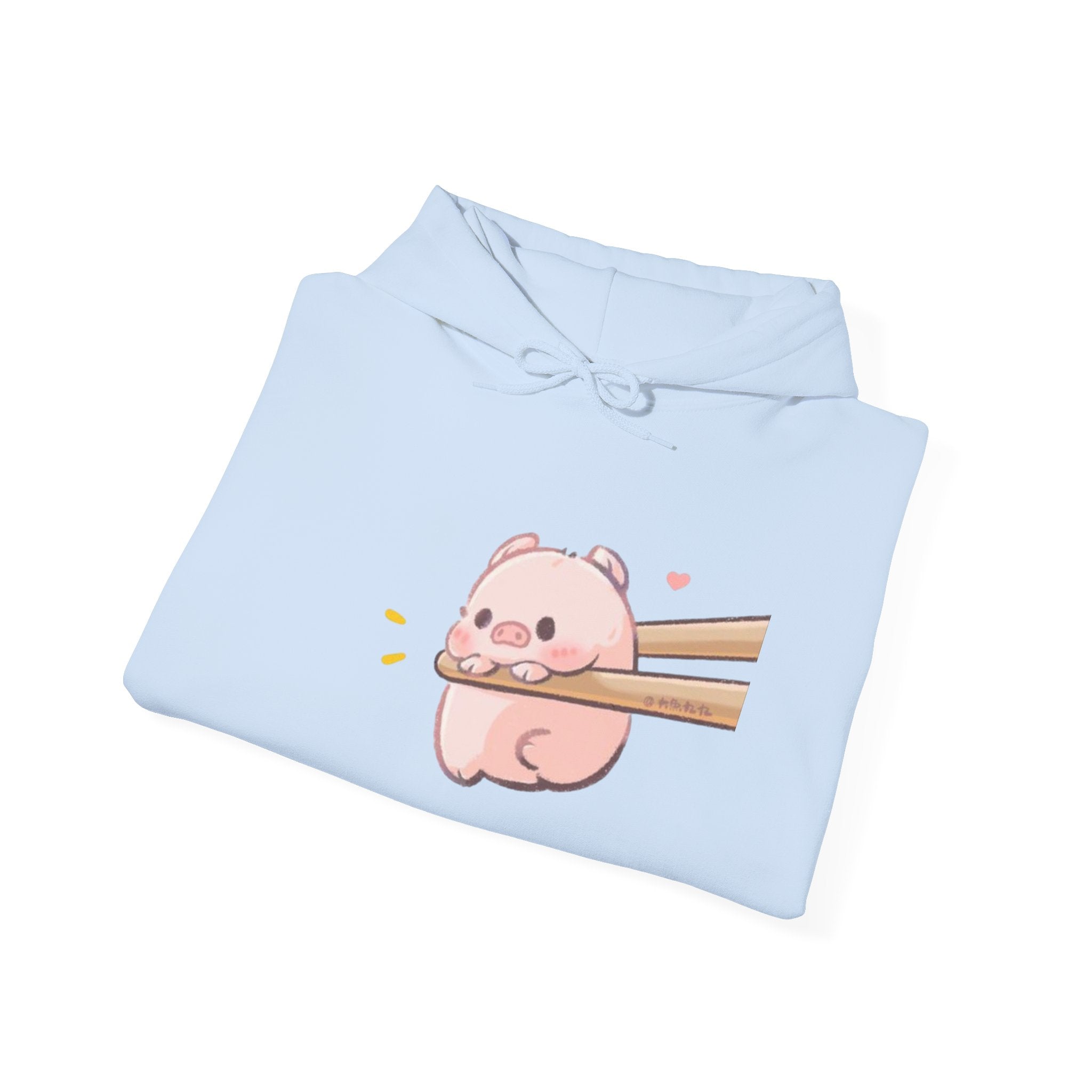 Cute Piggy in Chopsticks Hoodie — Kawaii Pig Graphic Sweatshirt