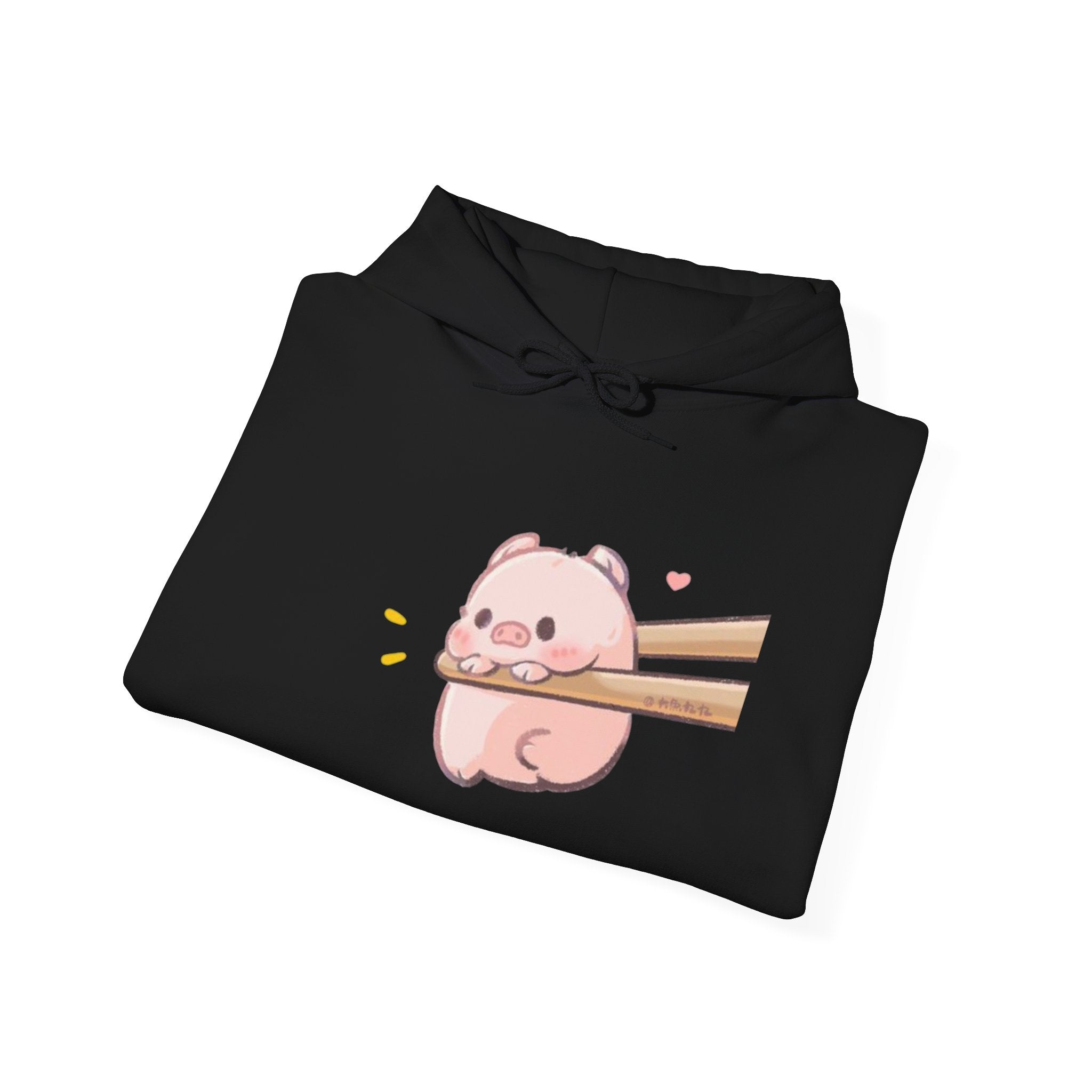 Cute Piggy in Chopsticks Hoodie — Kawaii Pig Graphic Sweatshirt