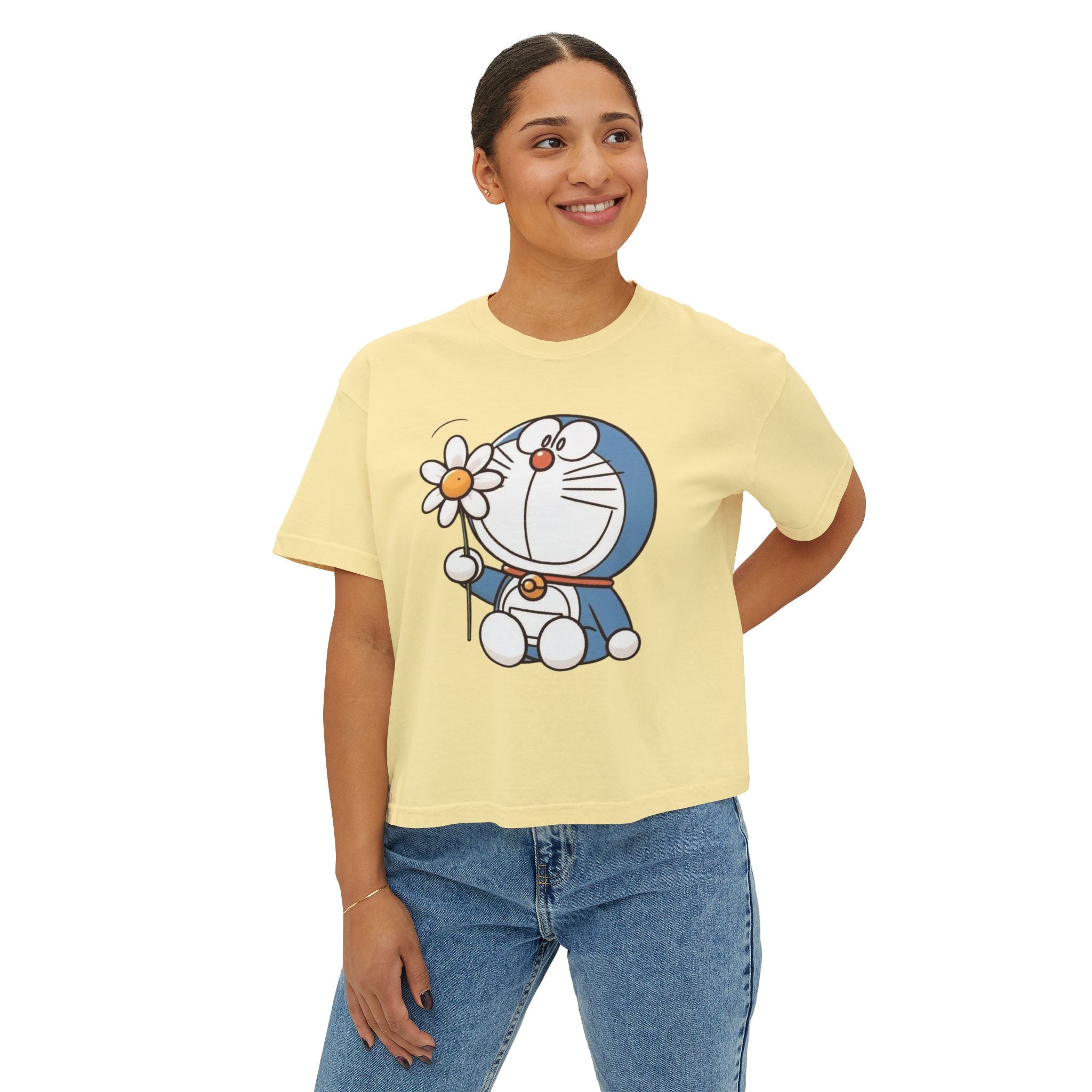 Doraemon Daisy Tee — Cute Women's Boxy T‑Shirt