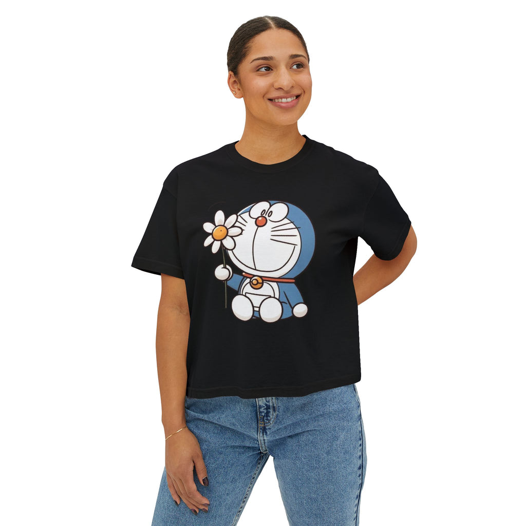 Doraemon Daisy Tee — Cute Women's Boxy T‑Shirt