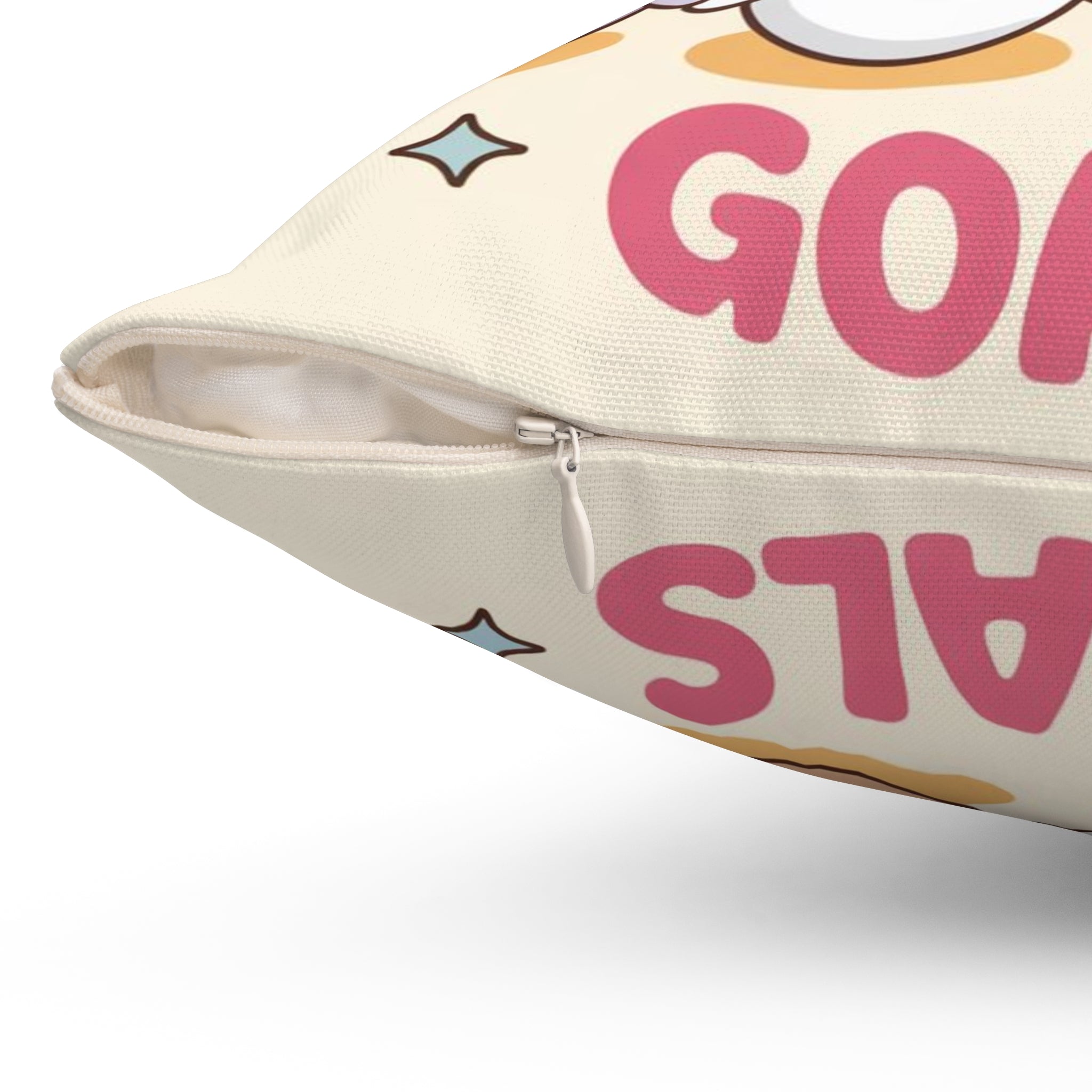 Boba Squad Goals Throw Pillow — Cute Kawaii Bubble Tea Decorative Pillow