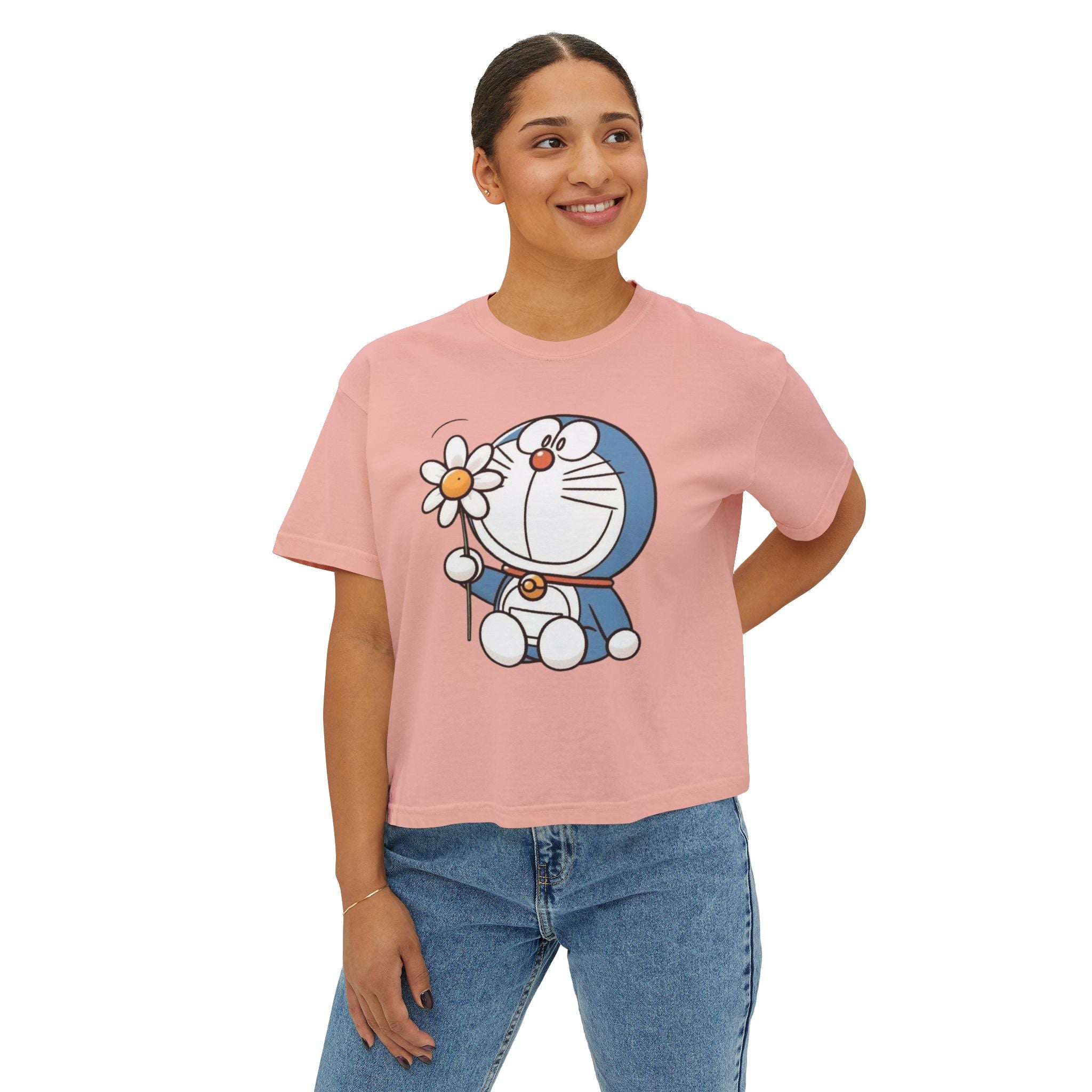 Doraemon Daisy Tee — Cute Women's Boxy T‑Shirt